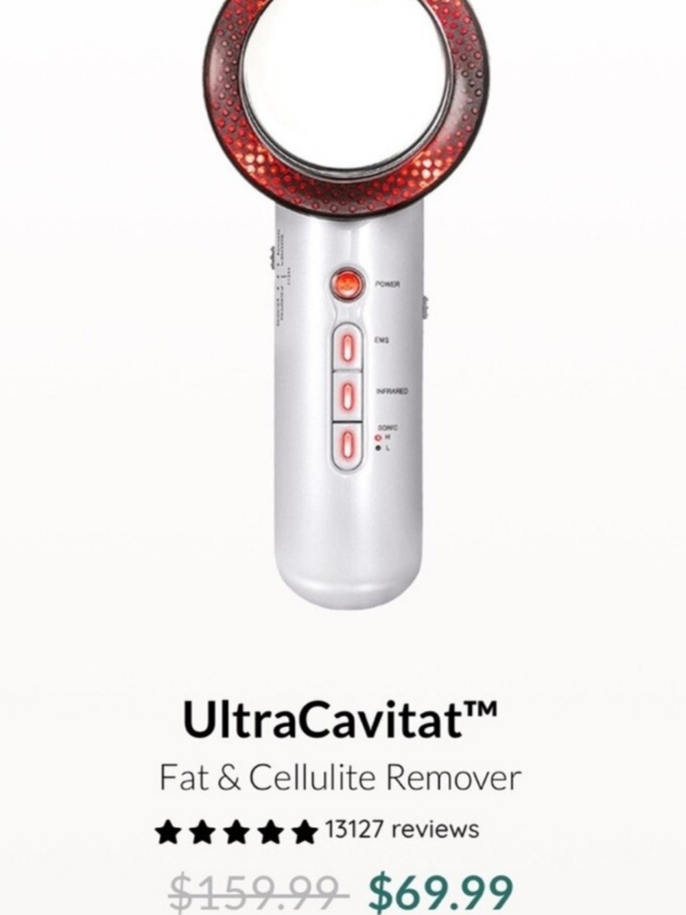 UltraCavitat™ Fat & Cellulite Remover - Silver with Red Accents Rose Color